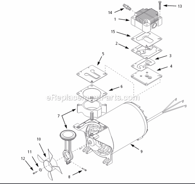 Page A Diagram and Parts List for WL361000AJ  Campbell Hausfeld Compressor